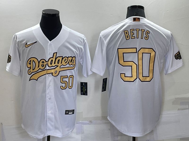 Men Los Angeles Dodgers #50 Betts White 2022 All Star Nike MLB Jerseys